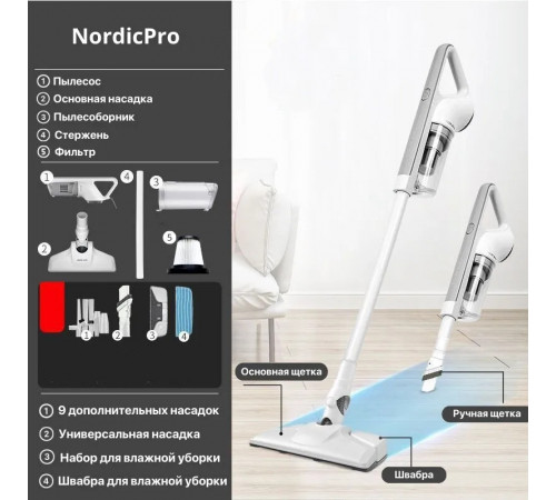 Мощный Вертикальный Пылесос NordicPro UltraCleaner 700W