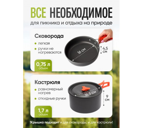 Набор посуды туристический 10 предметов