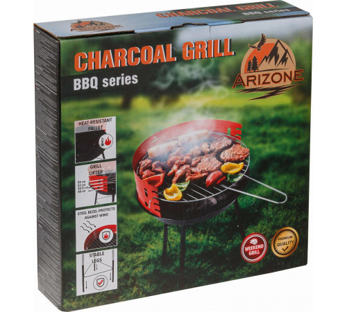 Гриль угольный разборный ARIZONE BBQ 35x35x56 см (47-353556)