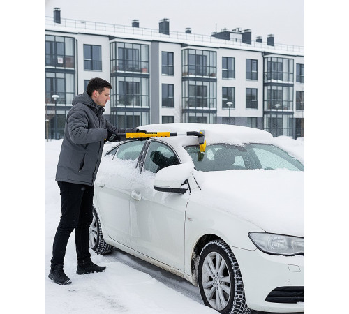Телескопическая щётка от снега со скребком автомобильная 775-1000 мм Stayer 61046