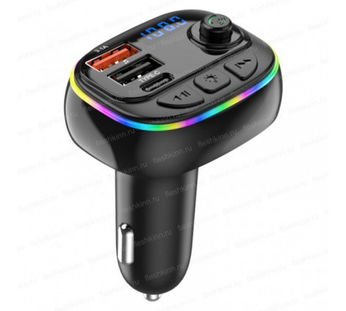 FM-модулятор NoName C23BK (BT, microSD, 2xUSB, 1xUSB-C), чёрный