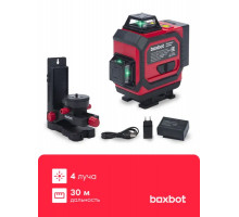 Лазерный уровень Boxbot BLL-4L-B, 3 луча, аккумулятор 4 Ач в сумке, универсальный кронштейн