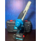 Пила аккумуляторная цепная мини садовая Makita 200 мм 48V сучкорез Макита / Ручная пила на аккумуляторе по дереву 48В в комплекте 2 АКБ в кейсе