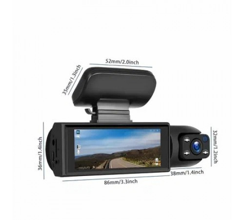 Автомобильный видеорегистратор Black Box Full HD 1080P, 2 камеры, G-sensor