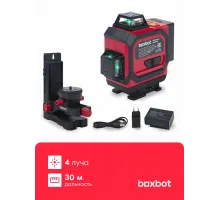Лазерный уровень Boxbot BLL-4L-B, 4 луча, аккумулятор 4 Ач в сумке, универсальный кронштейн