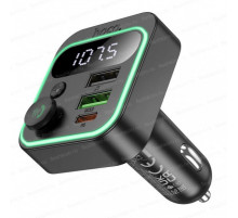 FM-модулятор Hoco E85 (BT, 2xUSB, 1xUSB-C), чёрный