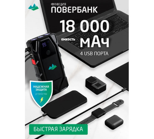 Пусковое устройство для автомобиля / пусковое зарядное устройство для автомобиля c PowerBankom